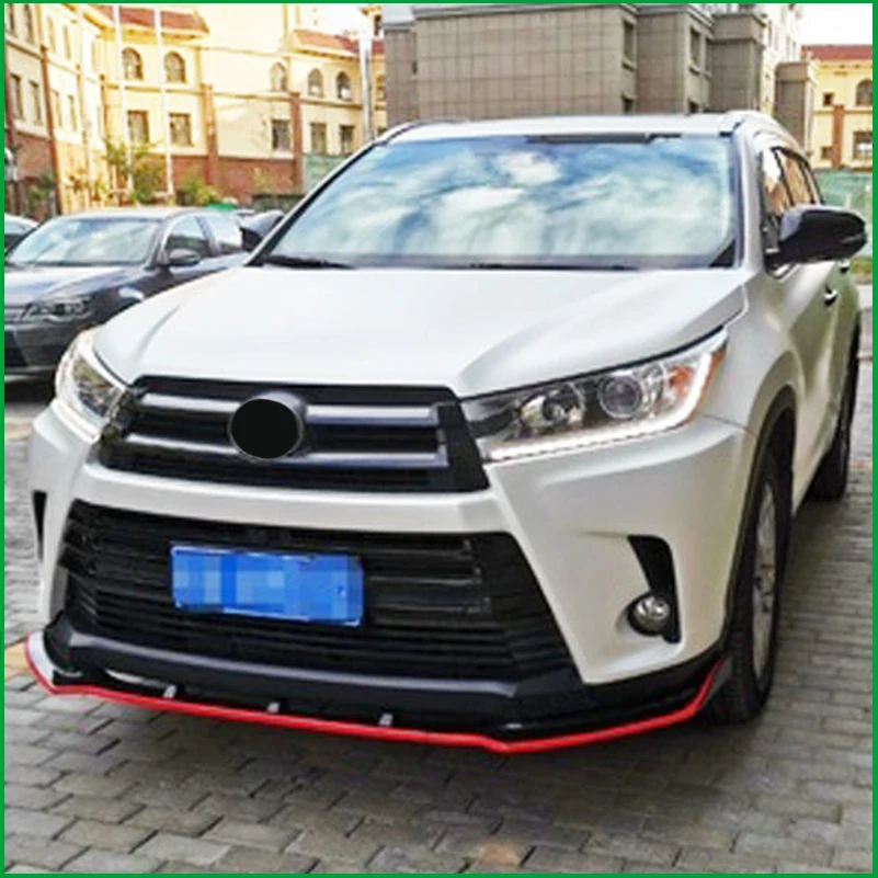 

Car Styling For Toyota Highlander Kluger 2017-2019 Front Bumper Lip Diffuser Protector Cover Trim Strip Decorative Accessories