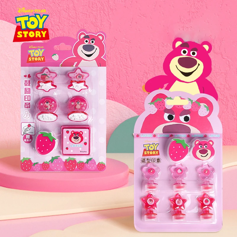 Disney Lotso Assorted Stamp Washable Children's Cute Cartoon Student Encouragement Reward Seal Kids Self-ink Stamps Album Decor