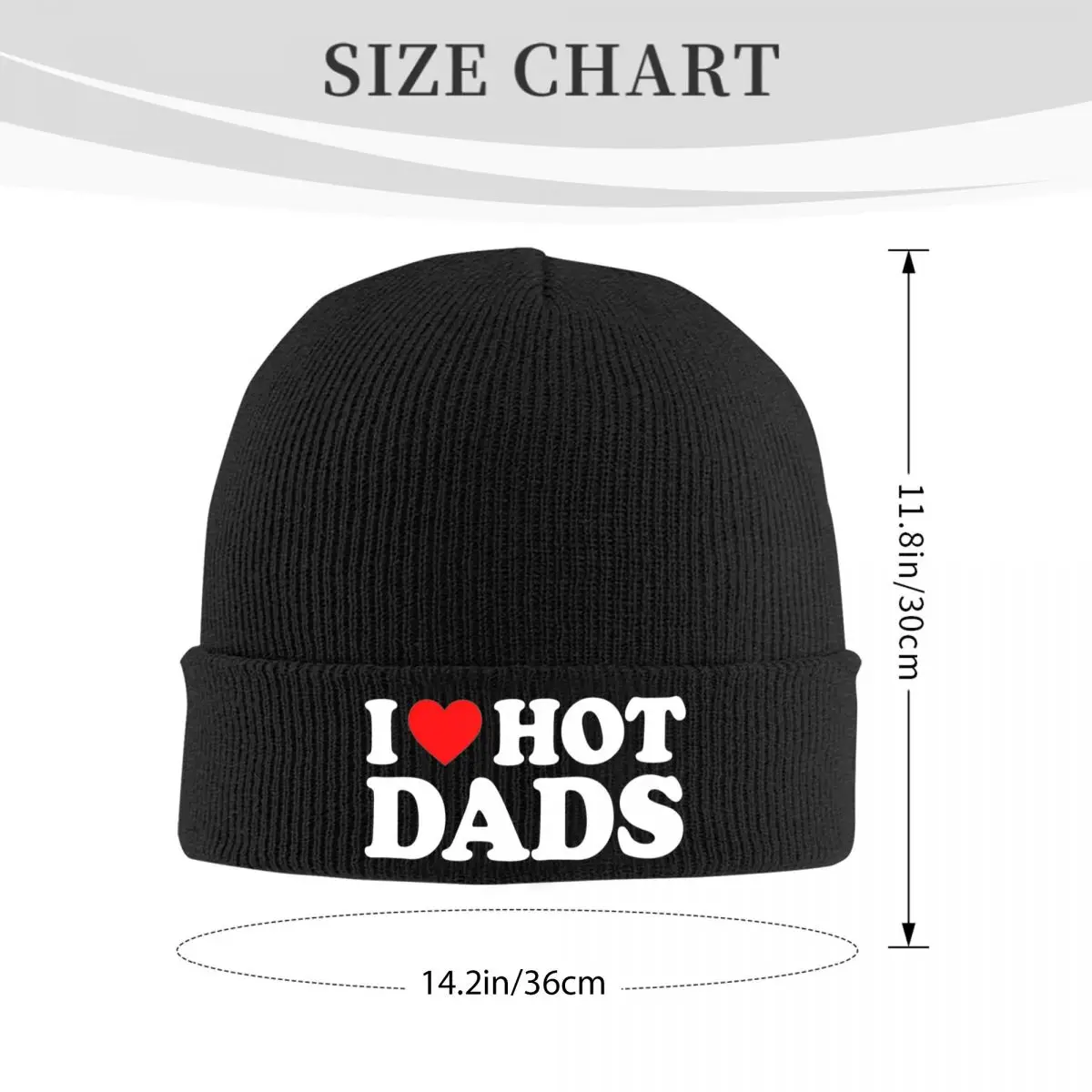 I Love Hot Dads Hat Autumn Winter Skullies Beanies Warm I Heart Hot Dads Cap Unisex Skullcap