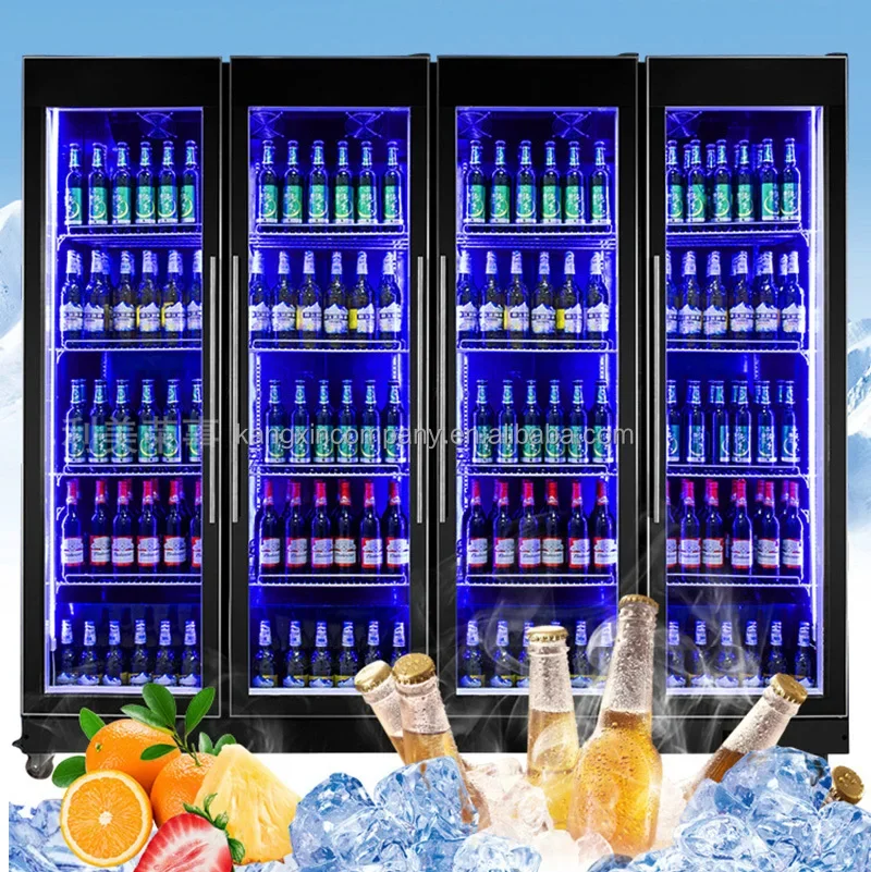 Luxe Bar Koelkast Koeler 1400l Koelapparatuur Virtical Display Cabiner Glazen Deur Drink Bier