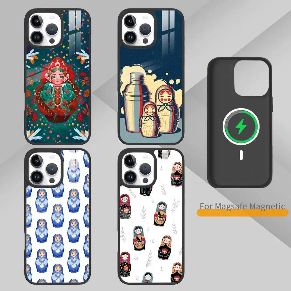 

T-Russian Dolls Matryoshka Phone Case For iPhone17,16,15,14,13 Plus,Pro Max Magnetic For Magsafe Wireless Charging