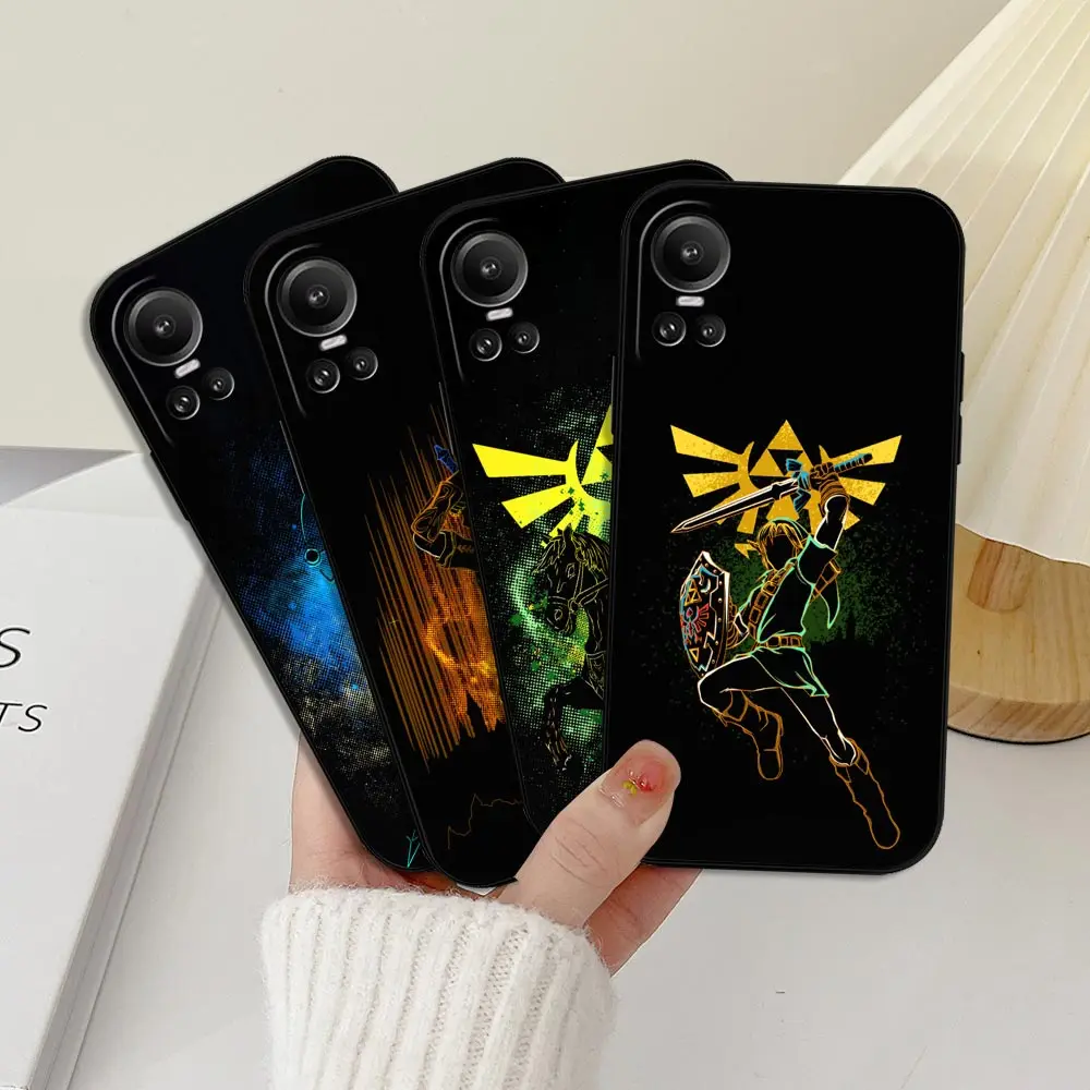 Anime The Legends of Zeldas Phone Case For OPPO Reno 11 11F 10 8 8T 7 7Z 6 6Z 5 4 Pro Plus 4G 5G Cqoue Black Soft Silicone Cover