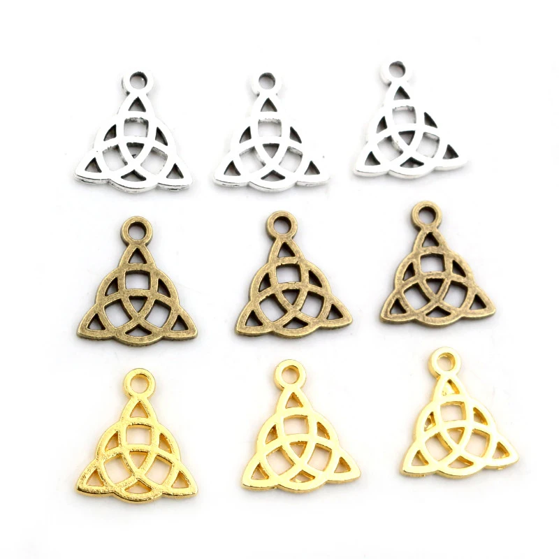 16x14mm 30pcs Antique Silver Plated Bronze Gold Triangular Symbols Handmade Charms Pendant:DIY for bracelet necklace