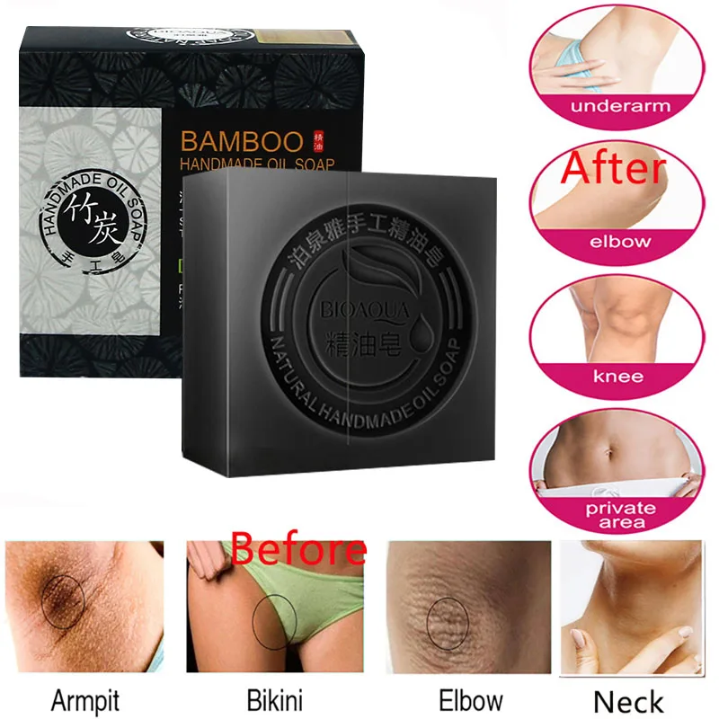 100g Bamboo Charcoal Vagina Whitening Soap Women Private Intimate Skin Cleansing Bleaching Remove Darkness Oil-control Body Care
