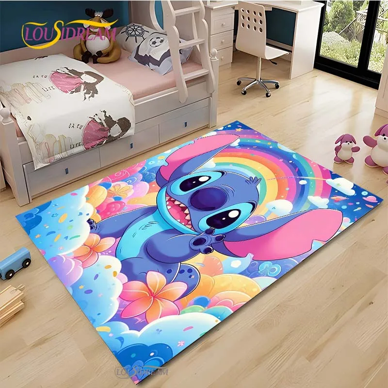 Disney Stitch Cartoon Anime Cute Carpet for Living Room Bedroom Rug Kitchen Door Kids Un-slip Floor Mats Alfombra Birthday gift