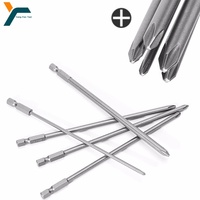5Pcs Phillips Screwdriver Bit 1/4'' Hex Shank Magnetic Head Wind Drill 150mm Wrench PH1 3.0 4.5 PH2 4.5 5.0 6.0 Repair Tool