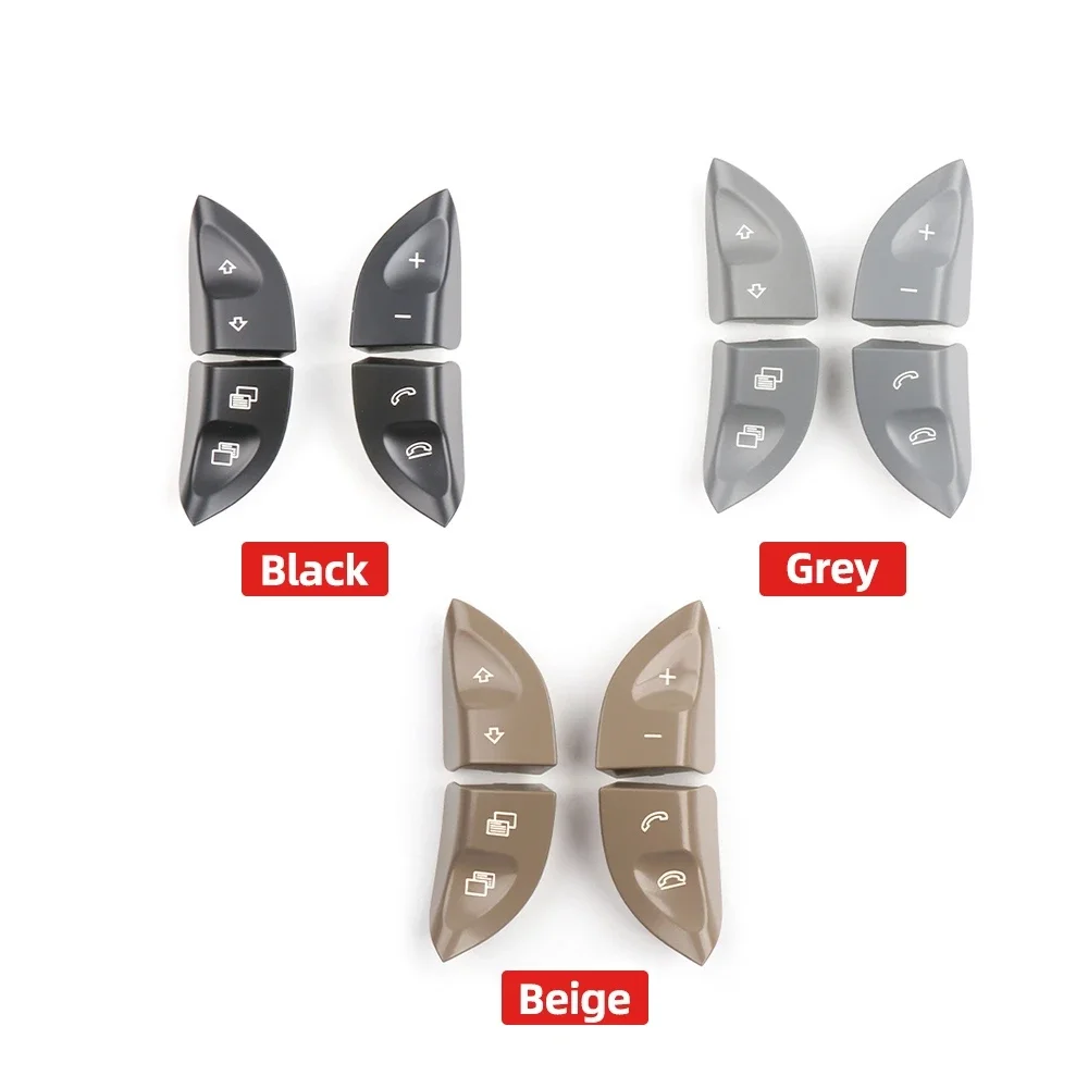 1 Pair Car Steering Wheel Switch Control Buttons Cover Multi-function Switch Buttons for Mercedes-Benz S CL Class W220 W215