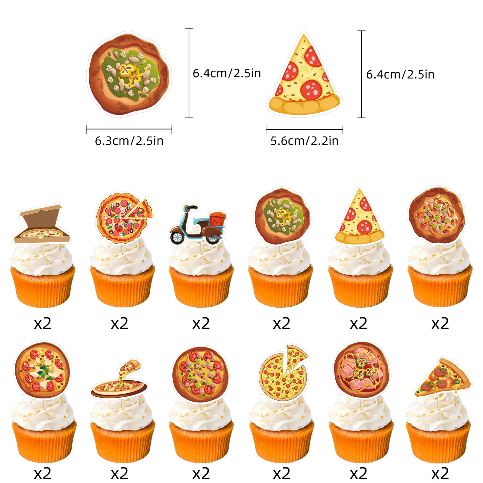 Pizza Themed Birthday Decorations Pizza Banner Garland Cake Toppers and Balloons Set for Boys Girls Birthday Party Supplies