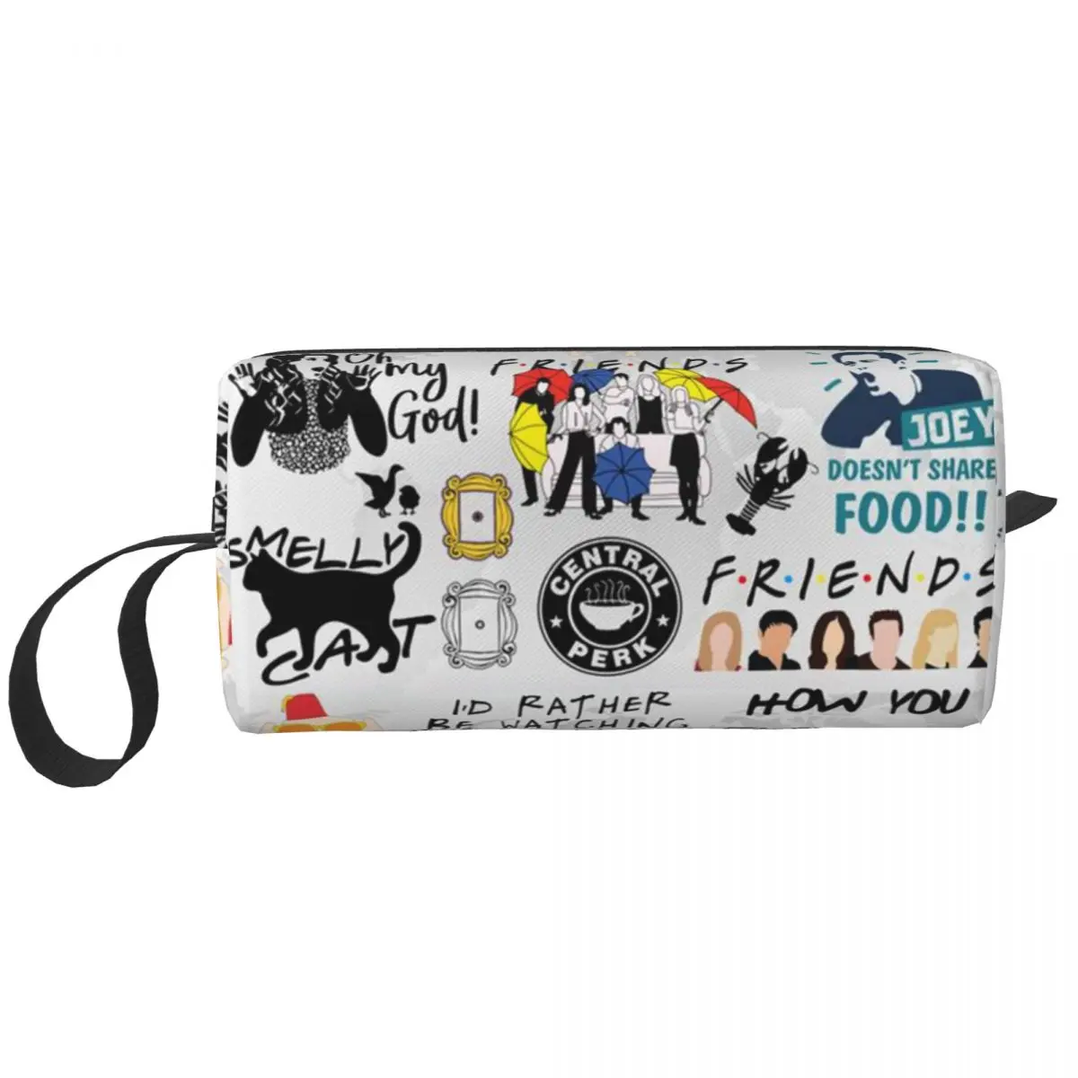 Funny Friends Collage Cosmetic Bag Women Fashion Big Capacity TV Show Makeup Case Beauty Storage Toiletry Bags