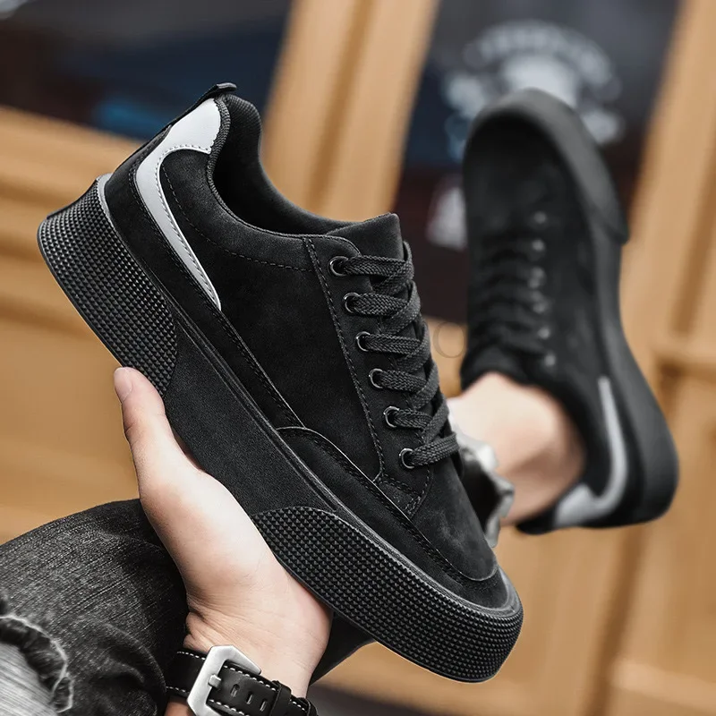 Men Vulcanized Shoes 2024 New Casual Canvas Skateboard Walking Flat Autumn Trend Thick Sole Sports Tennis Masculine Men Shoes