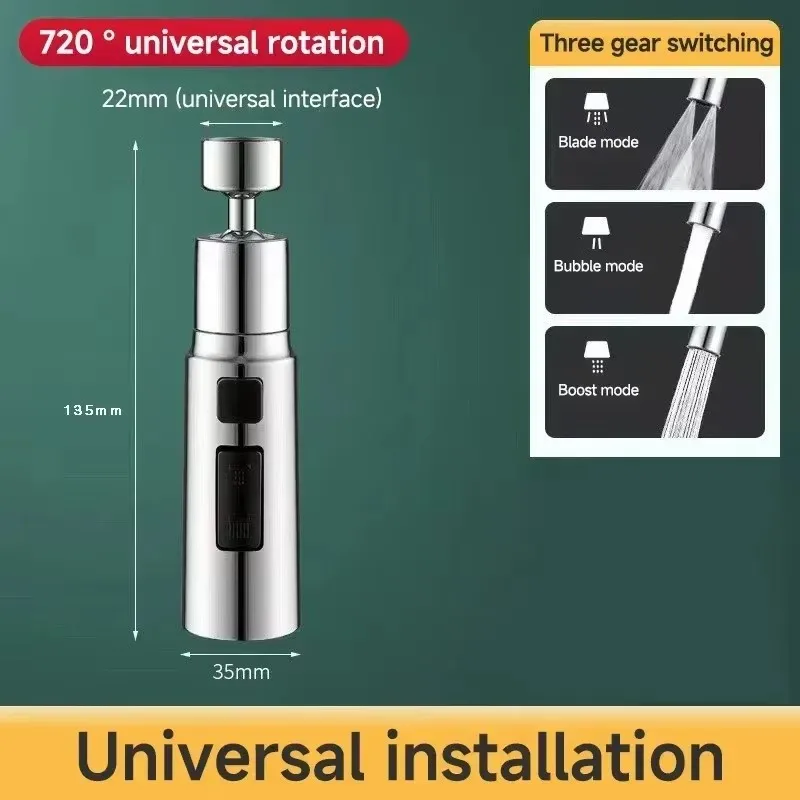 Extensor De Grifo De 3 Modos, Cabezal De Aleación De Metal, Ahorro De Agua, Filtro De Pulverización De Ducha Extendido Para El H