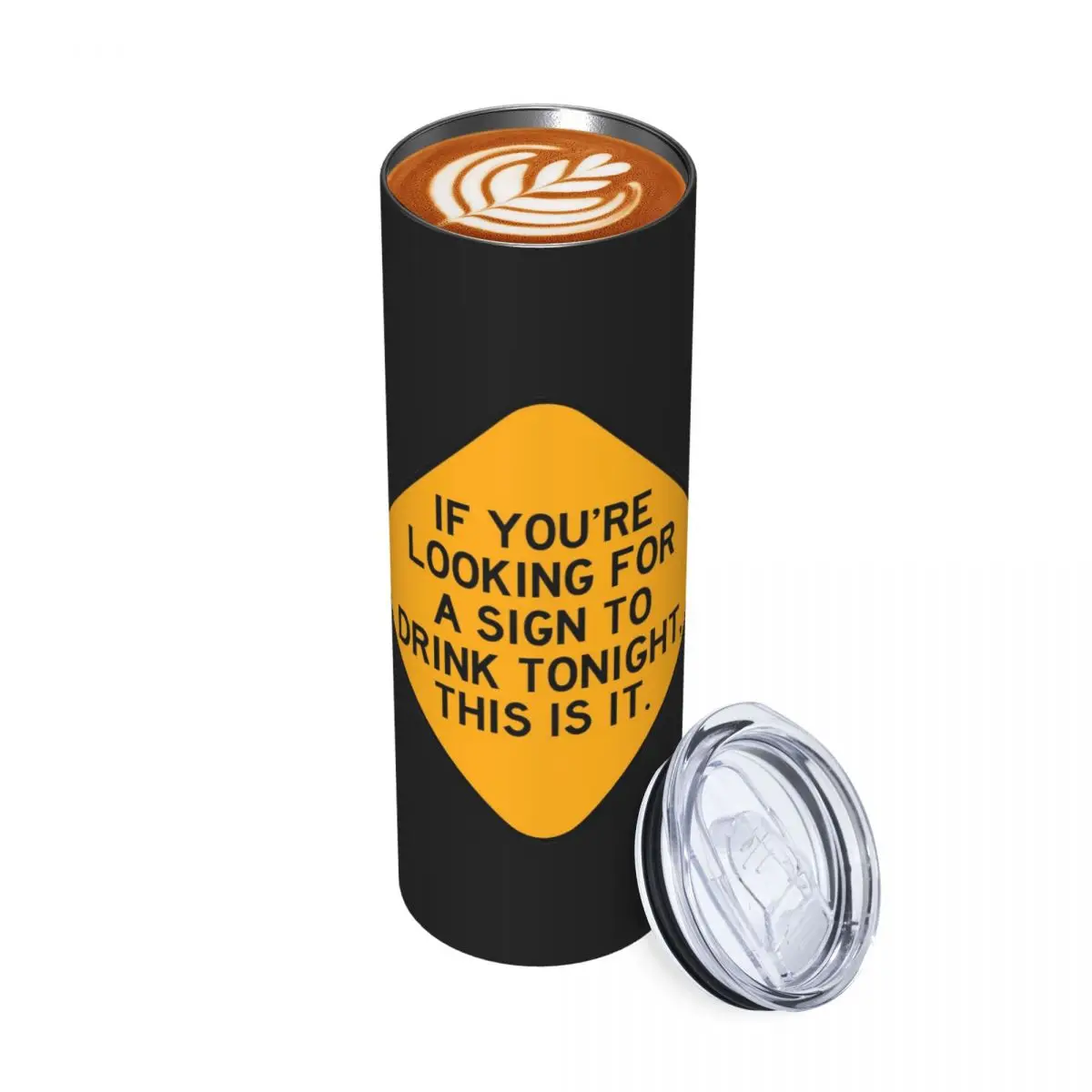 Here's A Sign To Drink Stainless Steel Tumbler Vacuum Insulated Mugs Thermal Cold Cup Straws With Lid 20oz
