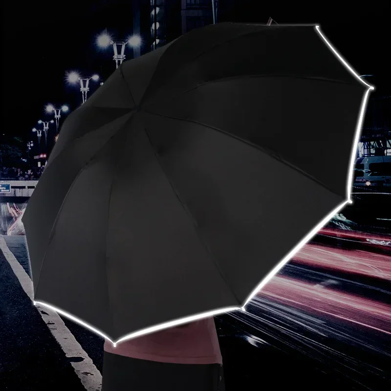 

Fully automatic reverse umbrella car LED light reflective strip folding umbrella flashlight umbrella