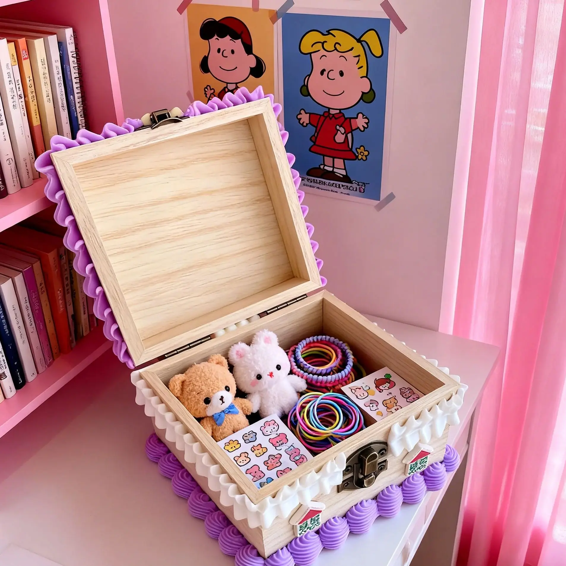 Multifunctional Desktop Storage Box SquareStorage Box Bracelets Hair Band Organizer Girl's Drawer Desk Jewelry Display