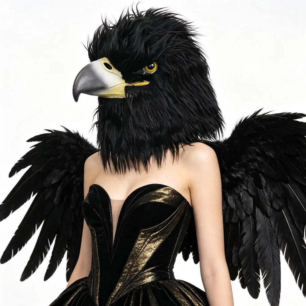 Animal Eagle Mask Cosplay Realistic Hawk Bird Mouth Latex Masks Halloween Carnival Dress Up Party Costume Props Gifts