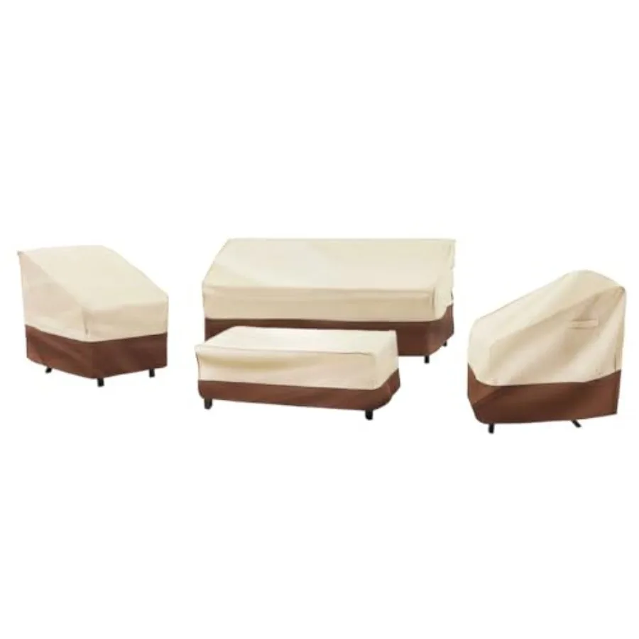 

Patio Furniture Cover Set for Outdoor Use, 600D Heavy Duty Waterproof Polyester, Gray, UV-Resistant Tear-Proof
