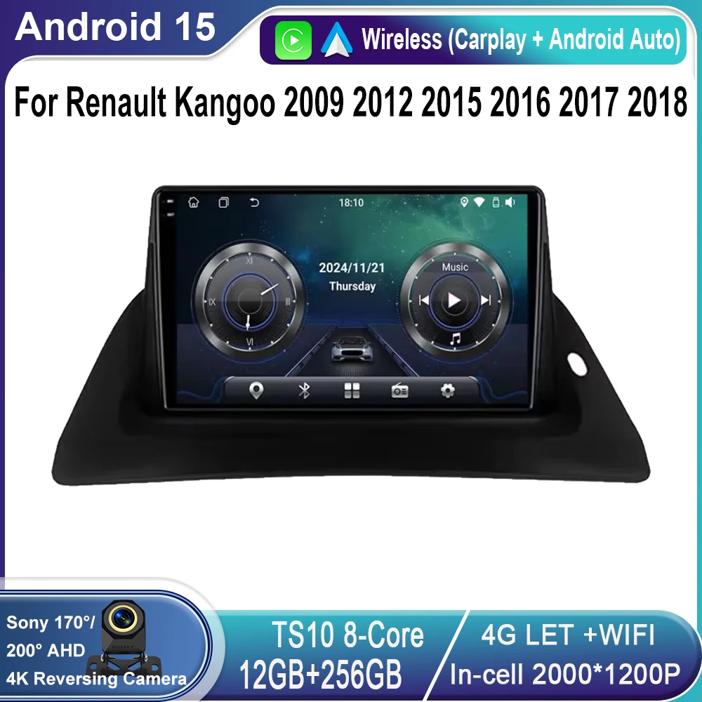 

Android Auto For Renault Kangoo 2009 2012 2015 2016 2017 2018 Wireless Carpla Car Radio Multimedia Video Player GPS Navigation