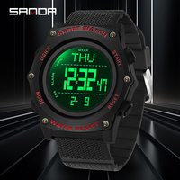 SANDA 2159 Electronic Men's Multi functional LED Digital Watch Timer Alarm Clock Outdoor Sports Military Waterproof Watch 2025