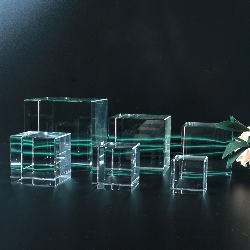1pc Crystal Cube K9 Crystal Blank Block Carved White Embryo Material for 3d Laser Engraved Craft Art Gift Award