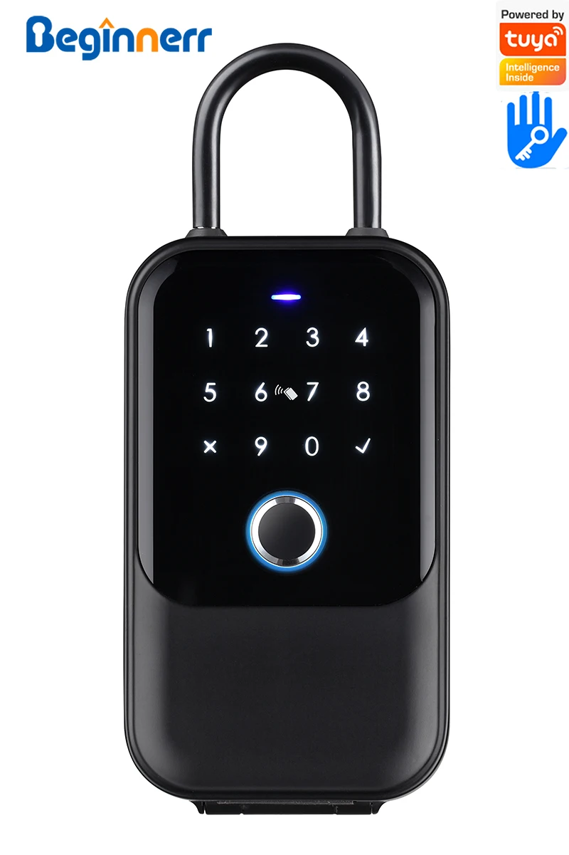 

Outdoor Waterproof Smart Key Box home Security Intelligent Fingerprint Password Card Key Storage Lock Tuya TTLock Anti-theft