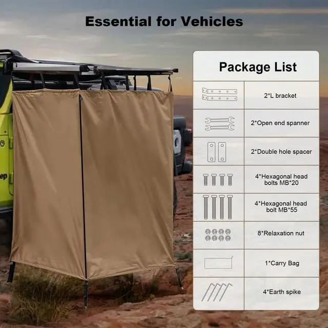 Tente de douche extérieure portable pour camping, camping-car et camions – Abri de confidentialité étanche avec installation facile