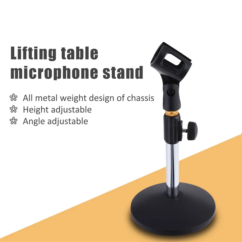 Professional Microphone Stand Pedestal Feet Lifting Adjustable Desk Shelf Bracket Speech Live Microphone Accessories Mic Holder