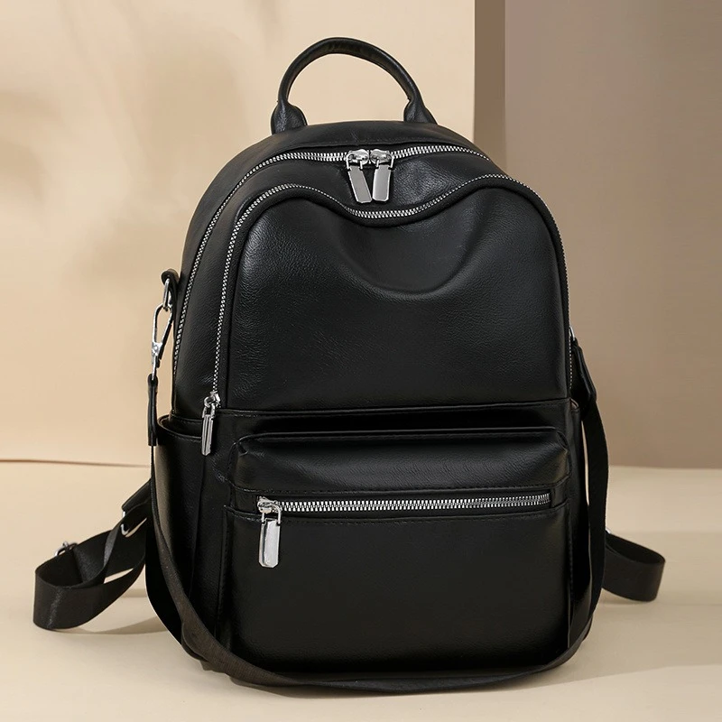 

Europe and the United States backpack large-capacity leisure backpack new high-grade pu retro commuter simple handbag