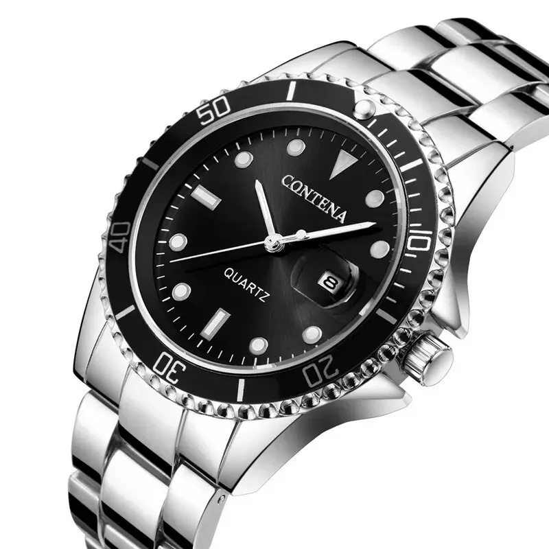ساعات رجالية أعلى علامة تجارية فاخرة للرجال ساعة عمل بسيطة جو رجل صلب مقاوم للصدأ ساعة تاريخ مقاومة للماء