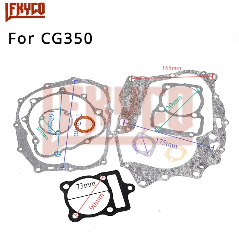 Motorcycle for CG 125 150 CG175 CG200 CG250 CG300 CG350 Cylinder Head Crank Gasket Kit Set Motor Moped Scooter Equipments Parts