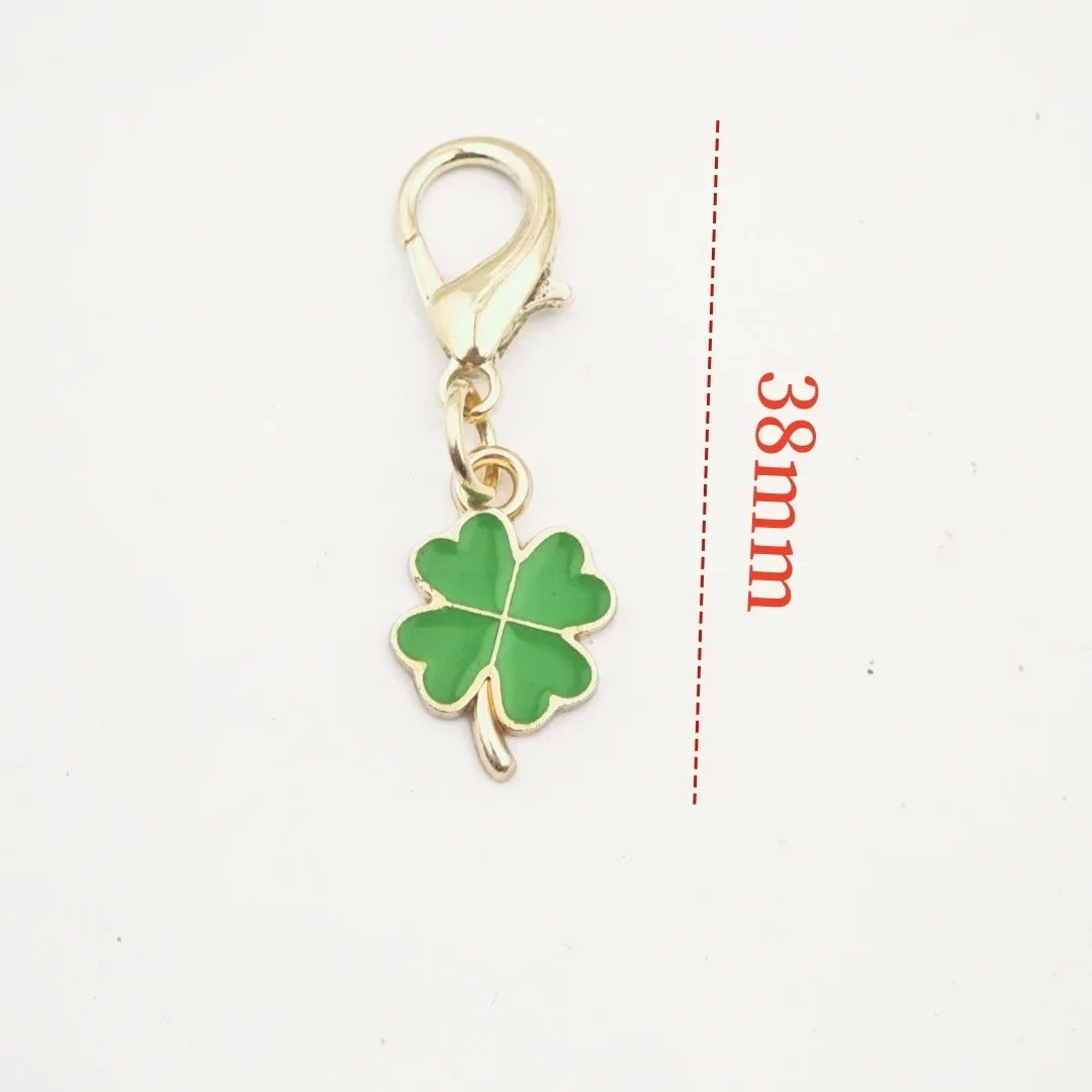 Alloy Dripping Oil Clover Keychain, Bag Charm USB Flash Drive Pendant, Gift for Ladies