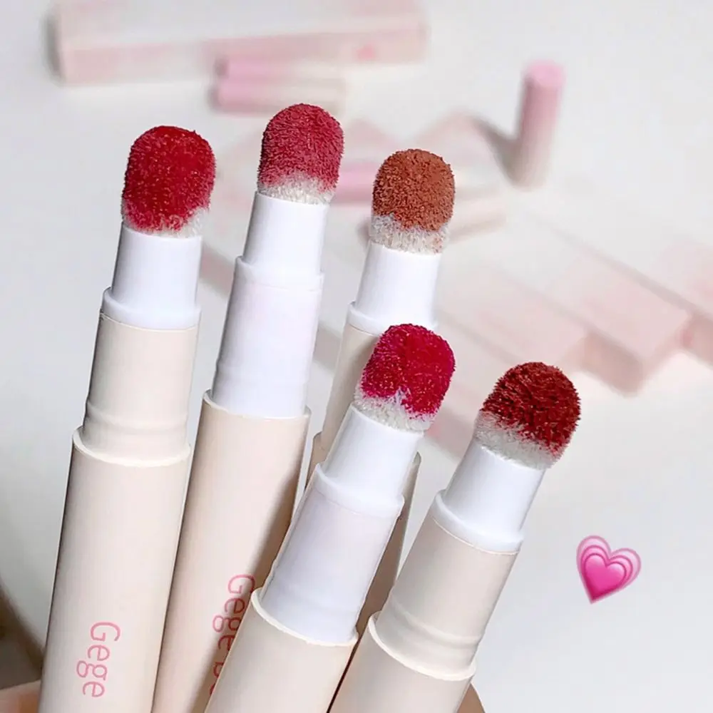 Soft Fluffy Velvet Air Cushion Lip Powder Cream Long Lasting Multi-uses Matte Lipstick Waterproof Non-stick Cup Lip Gloss Makeup