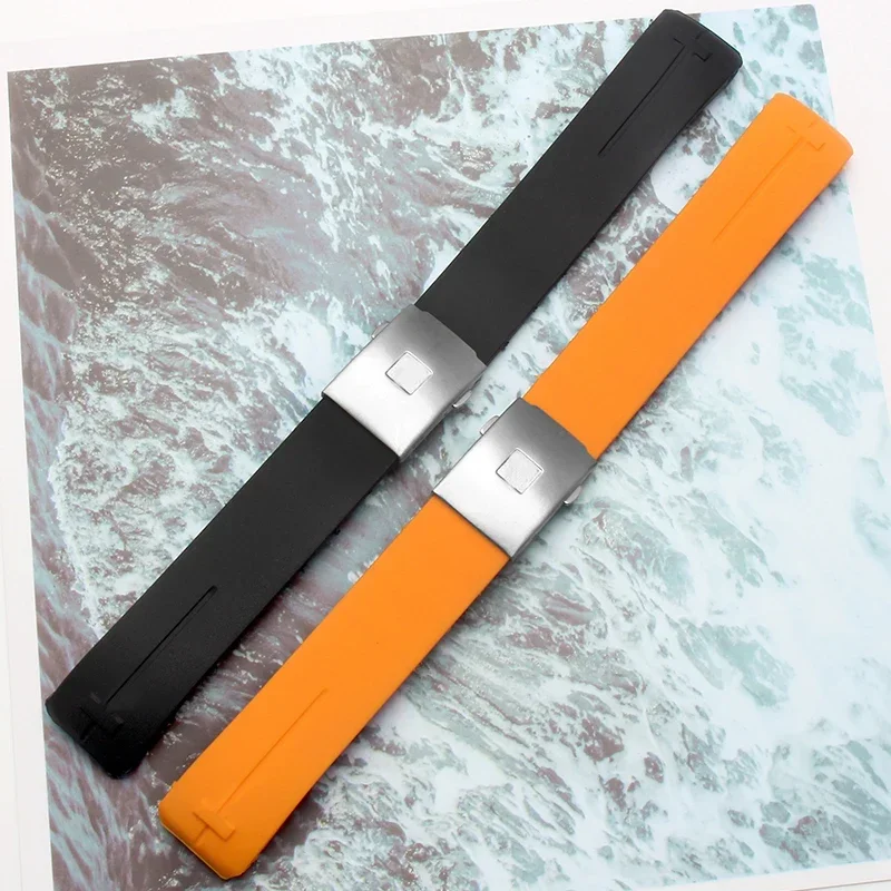 Silicone Watch Band  Fit for Tissot T-TOUCH T013 T047 20mm 21mm Black Orange Sport Waterproof Rubber Watch Strap T091 T013420A