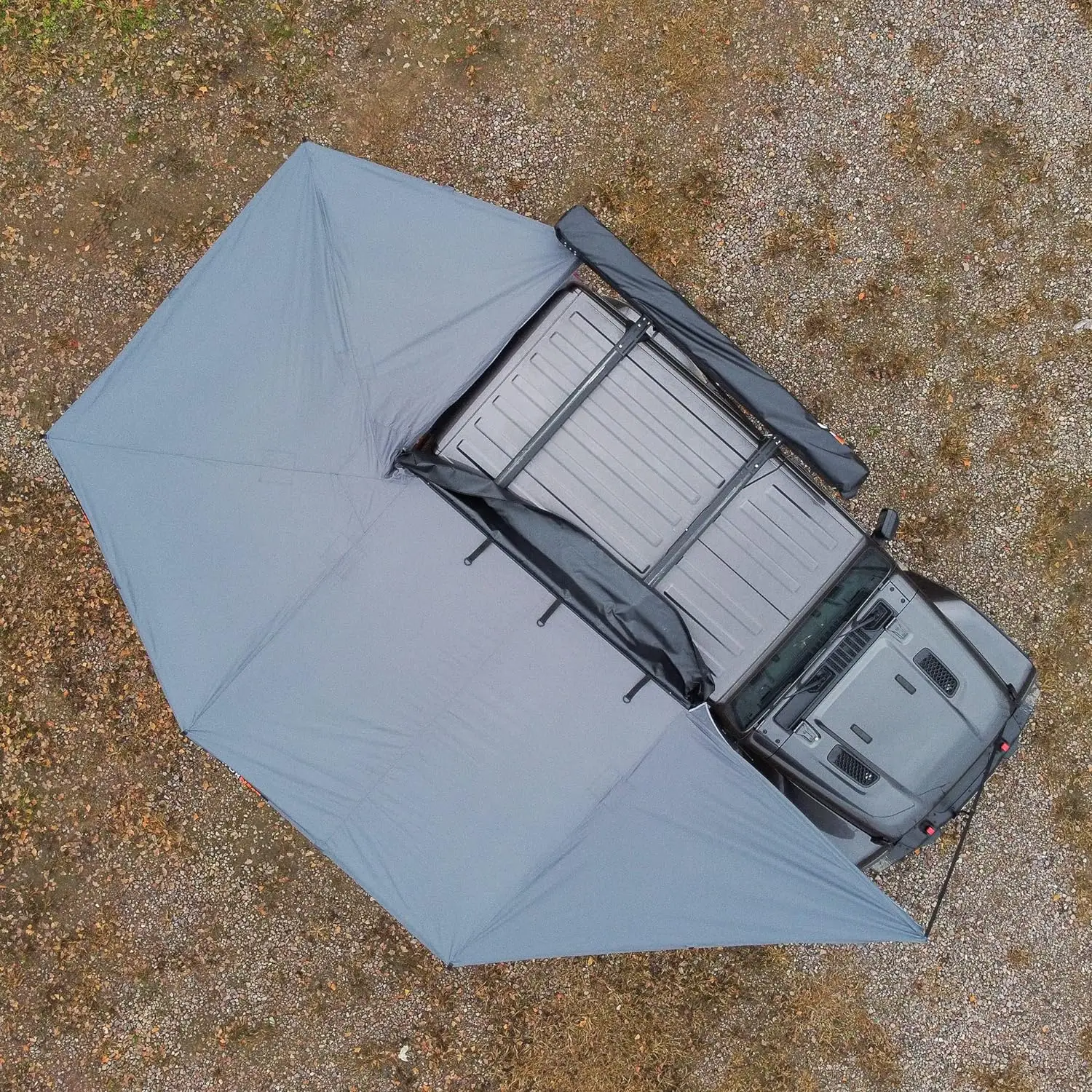 

Outdoor Camping 270 Degrees Free Standing Foxwing Awning, Car Side Freestanding Awning With LEDATV&UTV