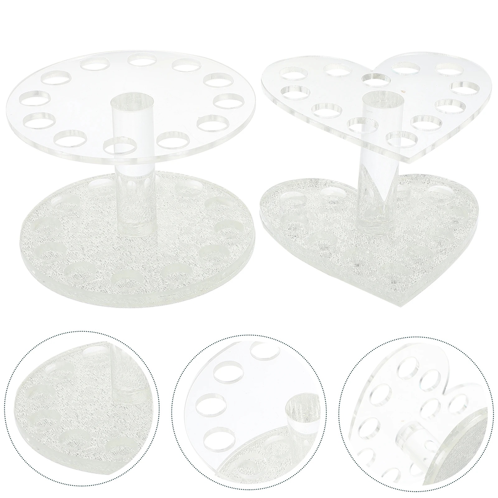 

2Pcs Acrylic Nail Pen Holder Vertical Storage Display St for Makeup Brushes Salon Supplies Manicure Art ganizer