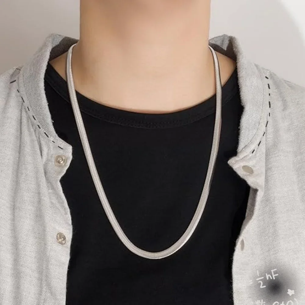 موضة طويلة ثعبان سلسلة قلادة الرجال النساء الفولاذ المقاوم للصدأ الذهب اللون ربط سلاسل الأساسية مجوهرات بسيطة مجموعات بالجملة