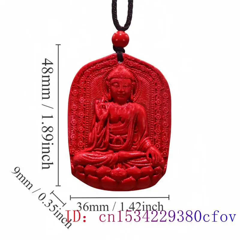 Red Cinnabar Buddha Pendant Gift Designer Men Gemstone Luxury Gifts for Women Carved Accessories Charm Real Natural Jewelry