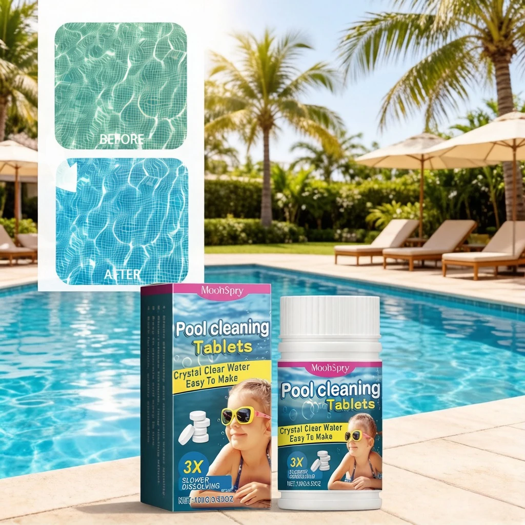 Picture 3: Home Pool Cleaning Slow-Release Tablets, Multi-functional Effervescent Tablets for Water Purification, Stain Removal, and Odor E