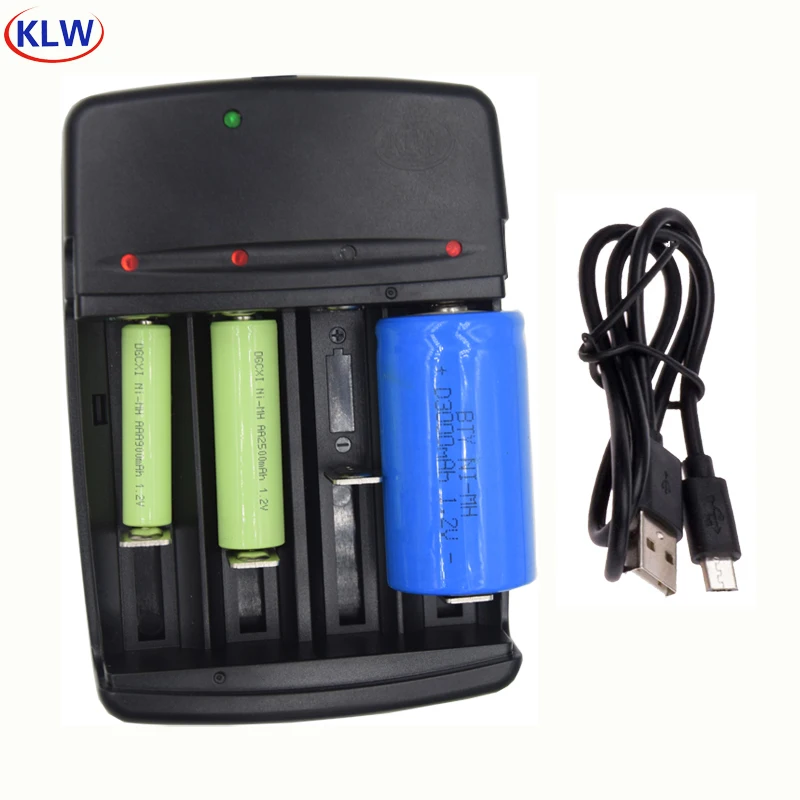 4 Khe Cắm Màn Hình Hiển Thị Đèn LED Thông Minh Thông Minh Pin Sạc Cho Pin AA AAA C D SC NiCd NiMh Pin Sạc EU phích Cắm US