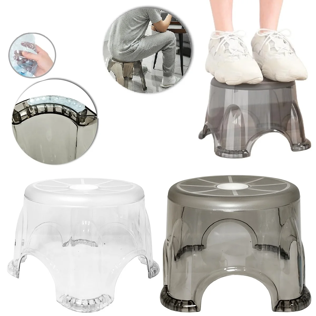 2 Flexible Pet Plastic Bank Round Stools