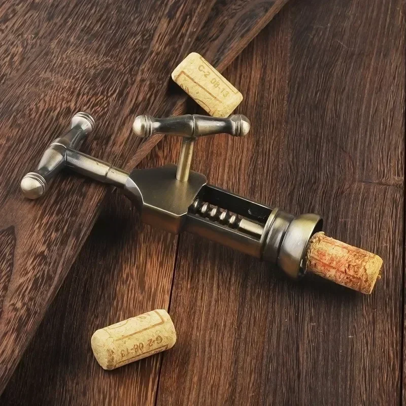 

Champagne Opener Professional Wine Corkscrew Cork Bottle Openers Vintage Style Rack Pinion Gadgets Universal Camping Bar Tools