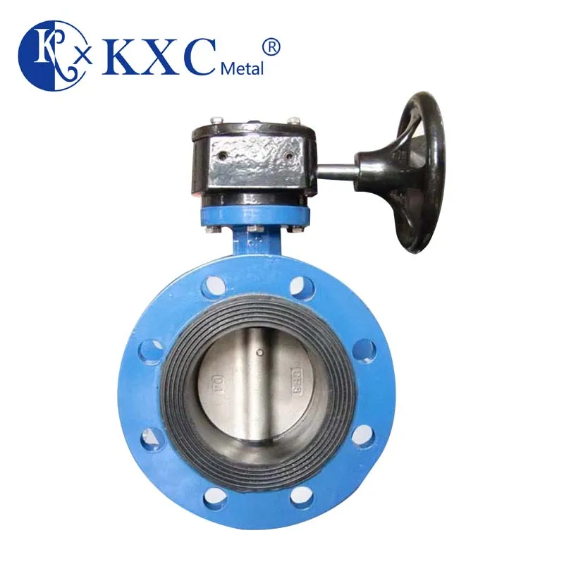 شفة مزدوجة PN10 PN16 صمام فراشة يدوي من الحديد الليفي نوع متحدة المركز مع Dn500 للوسائط المائية #6