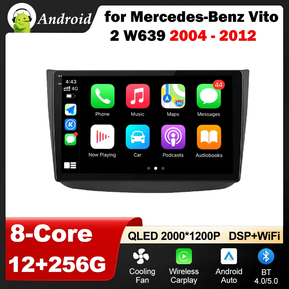 

Car Audio Mulltmedia Player Android Intellifent System 10 '' for Mercedes-Benz Vito 2 W639 2004 - 2012 GPS Navi WiFi DSP Stereo