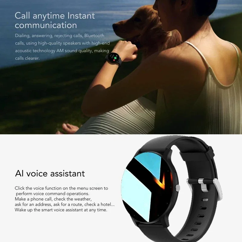 2024 Nieuwe Slimme Horloge Vrouwen Mannen Dame Gift Fitness Bluetooth Oproep Hartslagmeter Waterdichte Smartwatch Sport Voor IOS Android