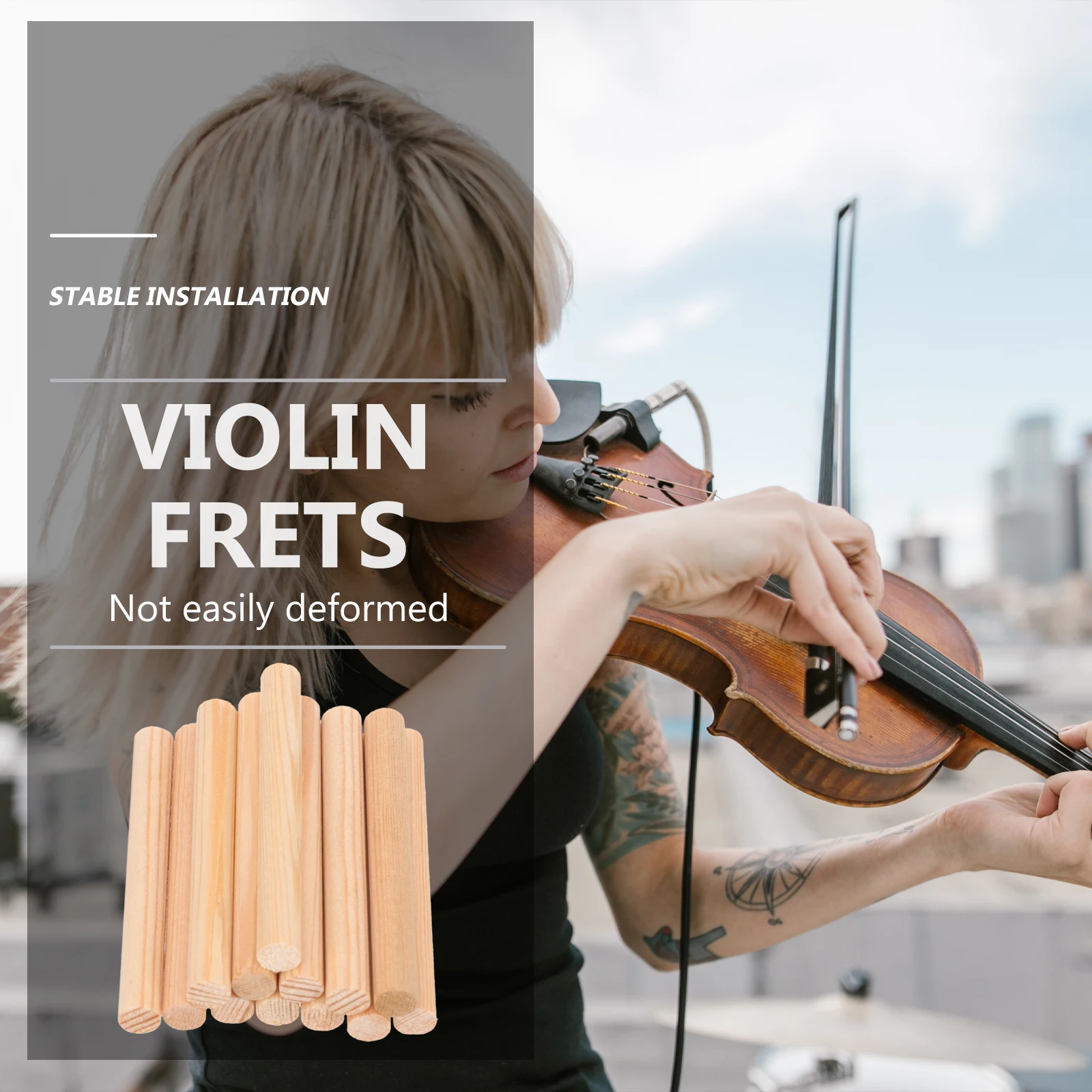 

12Pcs Violin Sound Post Natural Wooden Material Stable Installation Durable for Long Term Use Acoustic Violin Column