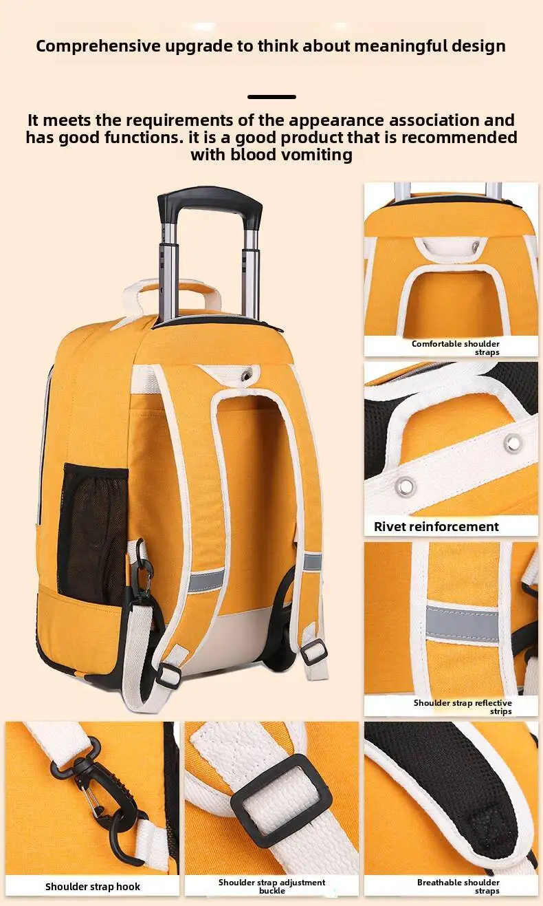 Fashion Trolley Luggage Rolling Backpack Laptop Backpack Wheels Flight Approved Water Resistant Carry on Lugagge Wheeled Bag