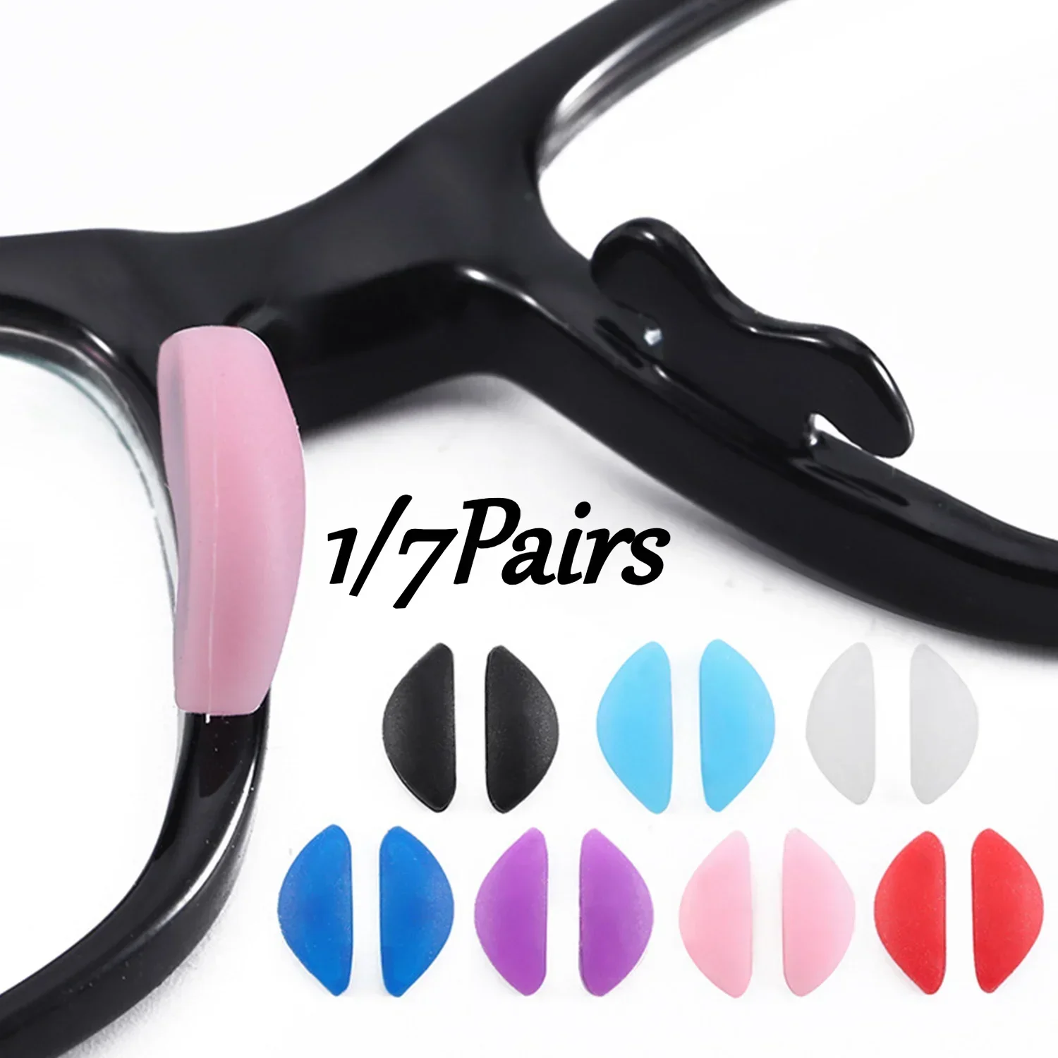 1/7Pairs Silicone Glasses Nose Pads Invisible Non-Slip Soft Nose Pads Glasses Nose Holder  안경 코패드 Pads Eyewear Accessories