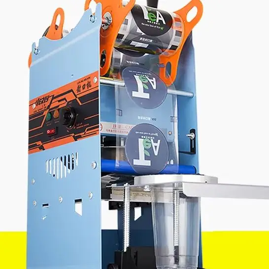 

Коммерческий небольшой бытовой магазин чая с молоком, соевое молоко, высокий пластиковый и бумажный стаканчик, полуавтоматическая ручная машина для запечатывания под давлением