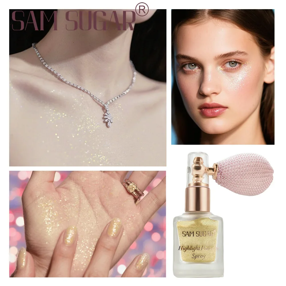 ファイングリッター防水ハイライタースプレー顔ボディ明るくアイシャドウルースパウダー長期的なきらめきメイク