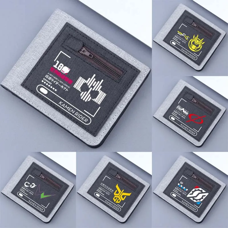 

Kamen Rider Decade Short canvas wallet Creative Slim Wallets Business Man Money Clip Zipper Wallet Credit Card Holder Purse new