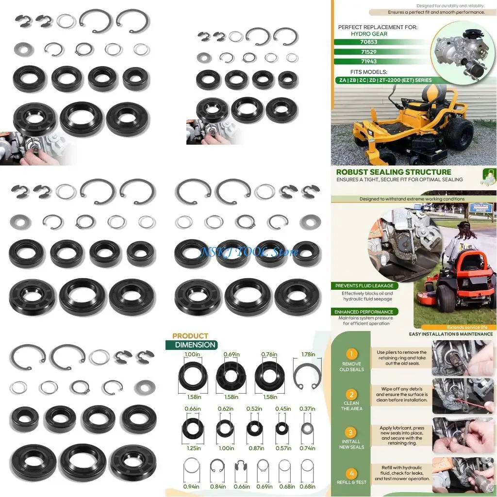 

L8RC Hydraulic Gear Seal Replacement 70853 Overhaul Rebuild Retaining Rings